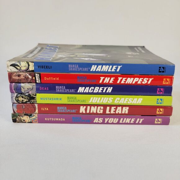 Lot of 6 Manga Shakespeare Books Set Hamlet Tempest Macbeth Caesar Lear Like It - Picture 3 of 16